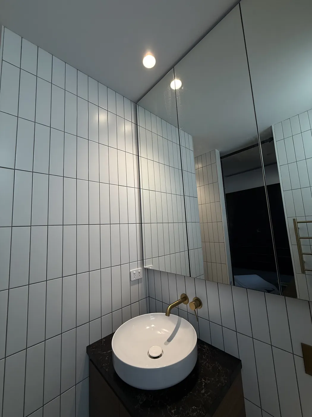 Updated bathroom lighting in a Cammeray home