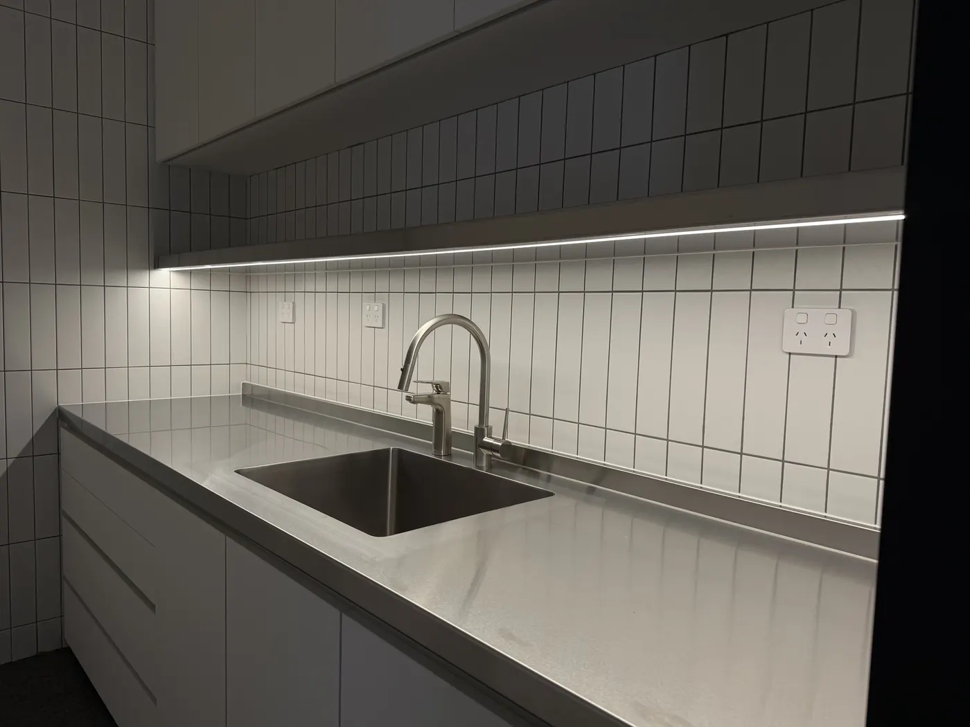 A Lane Cove kitchen renovation with under-cabinet LED lighting