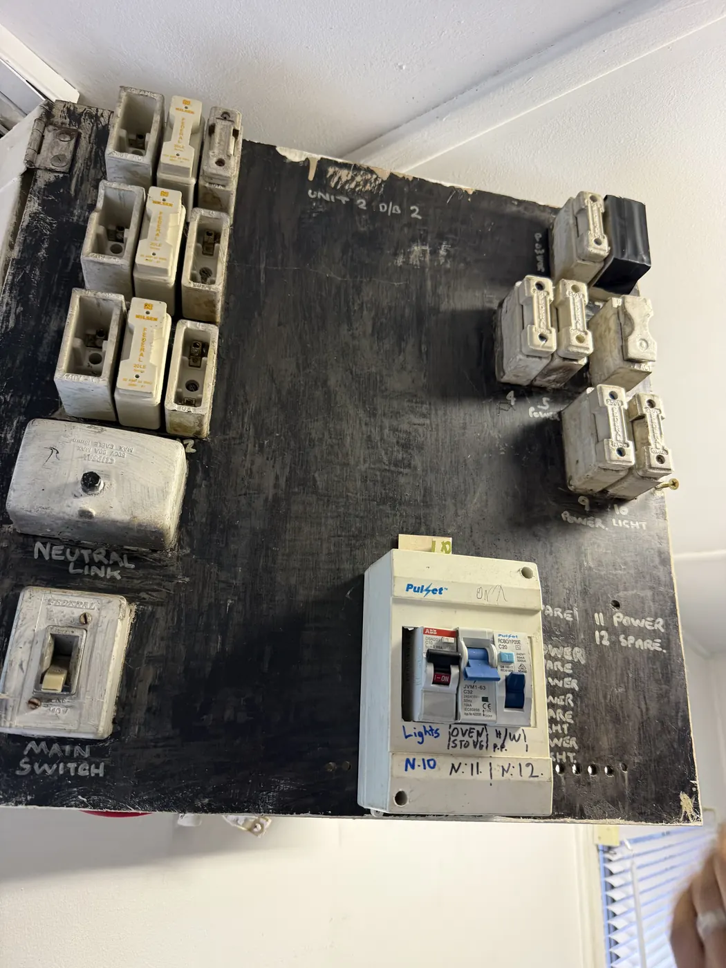 An original ceramic fuse switchboard in a Federation home